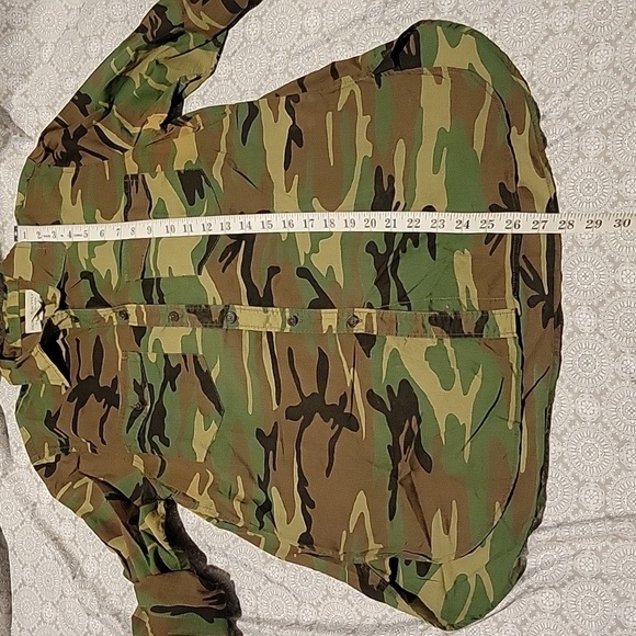 Denim & Supply Ralph Lauren Green Brown Camouflage Button-down Shirt Size Medium - Picture 8 of 9